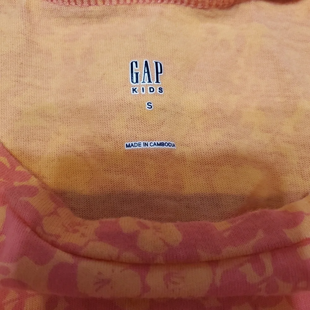 GAP Kids Girls Soft Knit Cotton Floral Tee Shirt Dress S 6-7